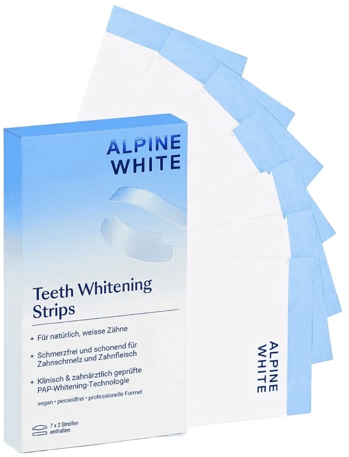 ALPINE WHITE_Whitening Strips Sensitive balinimo juostelės jautriems dantims 14 vnt.