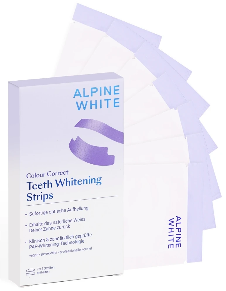 ALPINE WHITE_Purple Whitening Strips violetinės dantų balinimo juostelės 7 poros