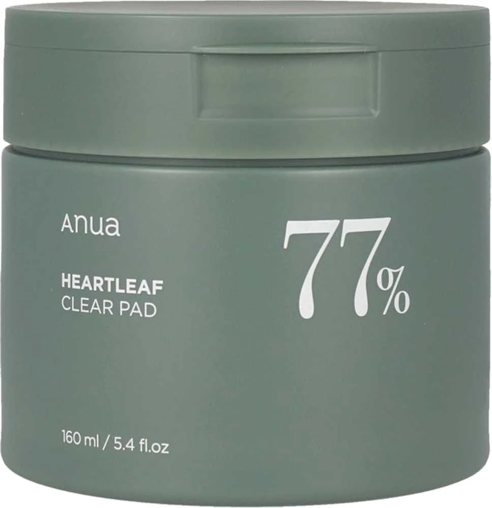 Anua Heartleaf 77 Clear Pad Švelniai valantys ir raminamieji tonerio padeliai, 70 vnt