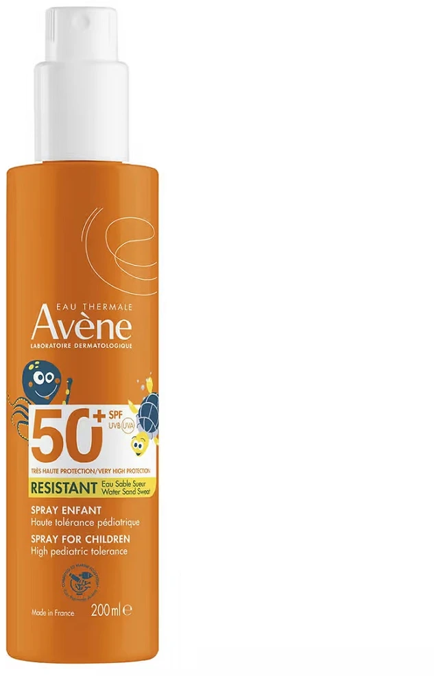 Avene Sun Purškiklis For Children SPF 50+ apsauginė kūno dulksna nuo saulės vaikams, 200 ml