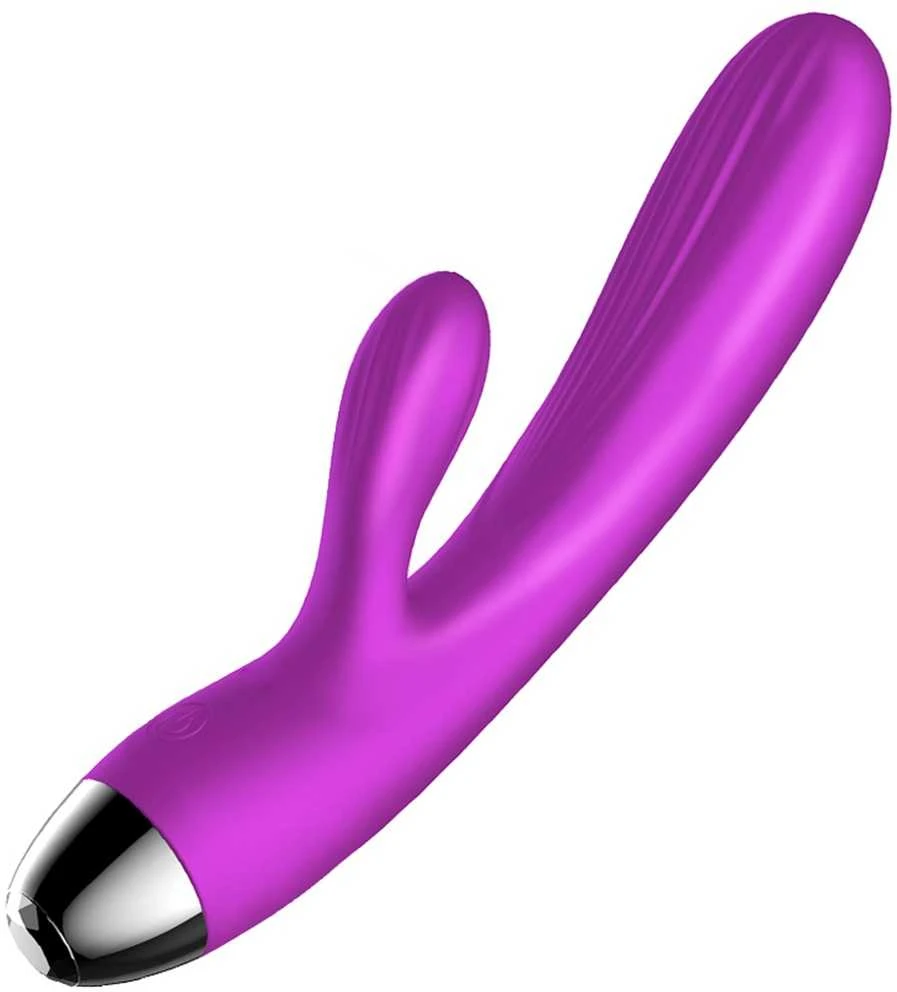 BoT B Series Silikoninis vibratorius ir pulsatorius. Vibruojantis ir pulsuojantis triušio formos vibratorius su šildymo funkcija, violetinis.