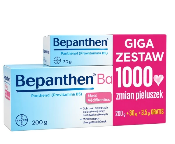 Bepanthen Baby maść ochronna giga komplektas 200g+30g+3.5g