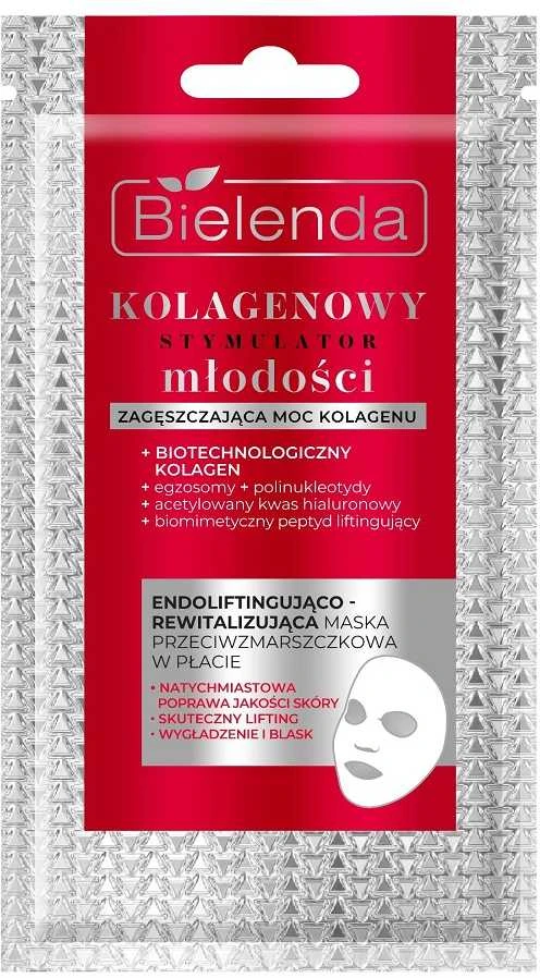 BIELENDA Collagen Youth Stimulator Endolifting ir atgaivinanti kaukė nuo raukšlių
