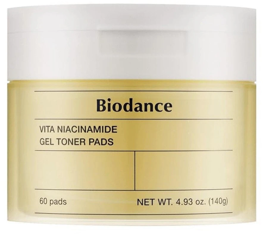 Biodance Vita Niacinamide Gel Toner Pads geliniai toniniai padeliai veidui, 60 vnt