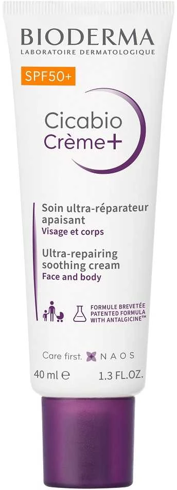 Bioderma Cicabio Crème+ Ultra-Repairing Soothing Kreminis atkuriantis ir raminantis veido ir kūno kremas, 40 ml