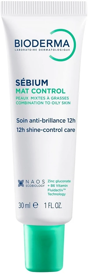Bioderma Sébium Mat Control 12h Shine-Control Moisturiser drėkinamasis kremas mišriai / riebiai ir jautriai odai, 30 ml