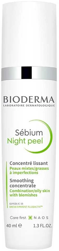 Odą lyginantis koncentratas riebiai ir mišriai odai Bioderma SEBIUM NIGHT PEEL, 40ml