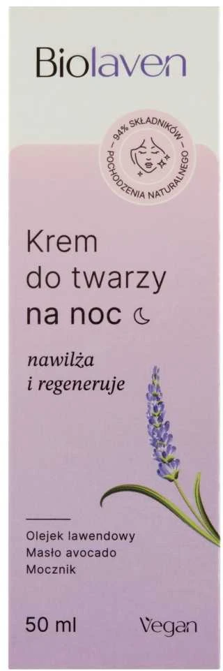 Biolaven naktinis veido kremas DRĖKINAMAS IR REGENERACIJA 50 ml