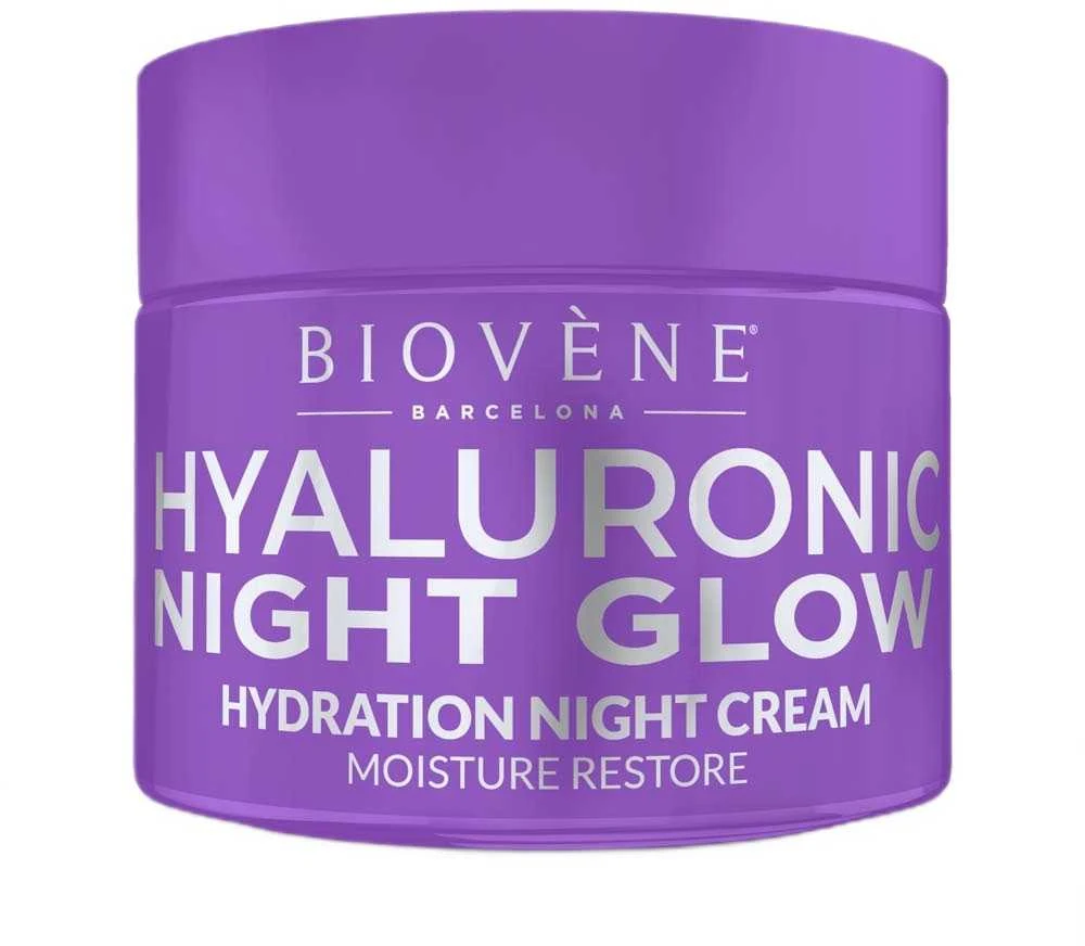 "Biovene Hyaluronic Night Glow" drėkinamasis naktinis kremas "Moisture Restore" 50ml