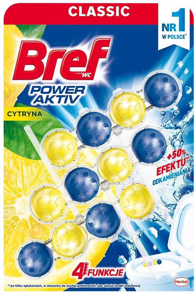 WC valiklis-gaiviklis BREF Power Aktiv Lemon, 3x50g