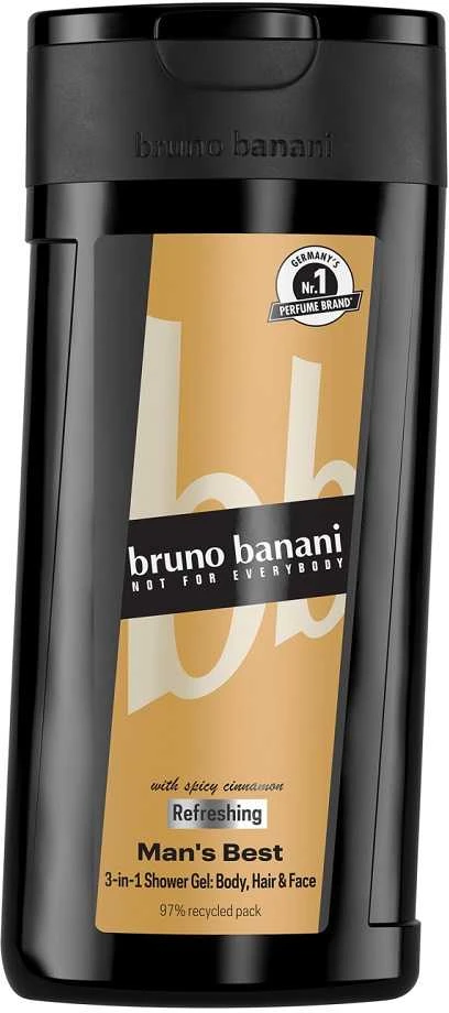 Bruno Banani Man´s Best With Spicy Cinnamon Dušo želė vyrams, 250 ml