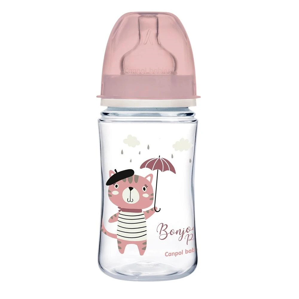 Canpolbabies CANPOL BABIES plataus kaklelio buteliukas EASYSTART BONJOUR PARIS, 240 ml, 35/232_pin