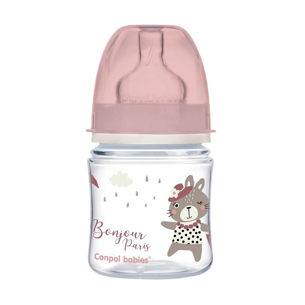 Canpolbabies CANPOL BABIES plataus kaklelio buteliukas EASYSTART BONJOUR PARIS, 120 ml, 35/231_pin