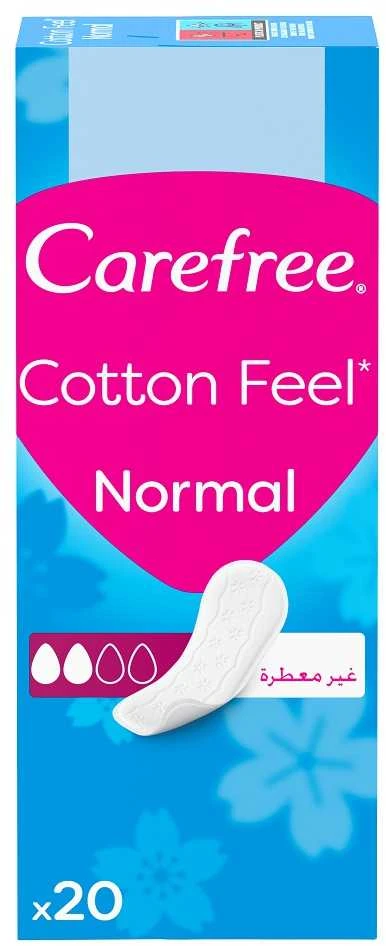 Carefree Cotton Feel Normal Kelnaičių įklotai be kvapo 20 vnt