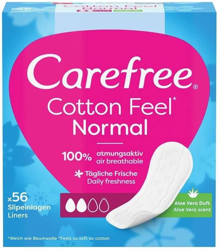 Carefree Cotton Aloe Kelnaičių įklotai 1 pakuotė - 56 vnt