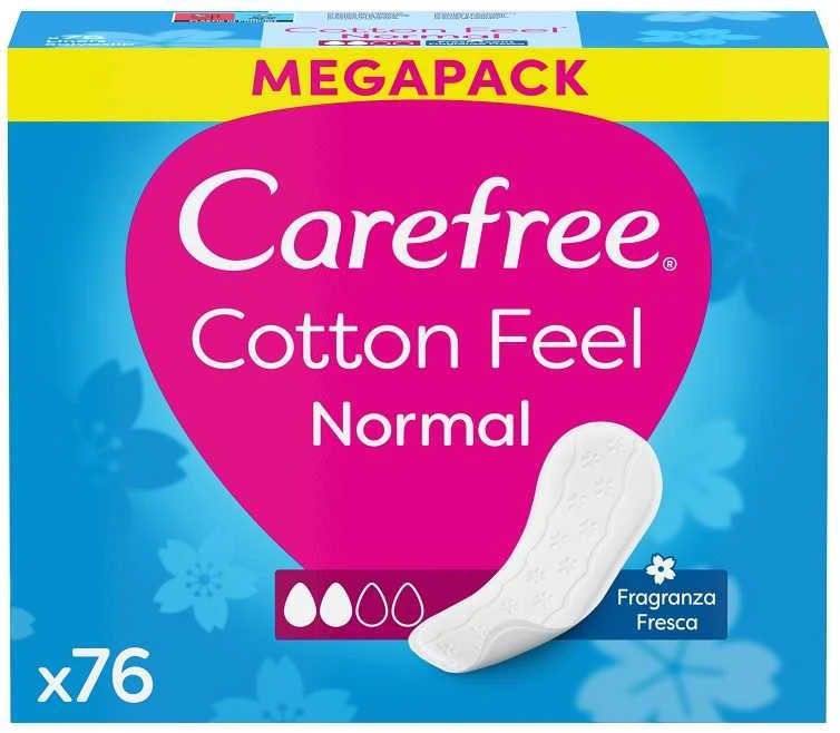 CAREFREE Cotton Feel Fresh Scent higieniniai įklotai - normalūs, 1 pak., 76 vnt.