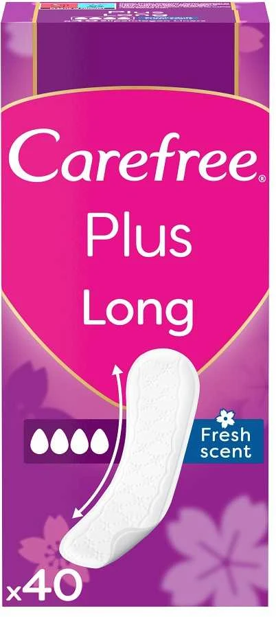 Johnson & Johnson Carefree Plus ilgų kelnaičių įklotai Fresh Scent - gaivaus kvapo 1vnt.-40vnt.