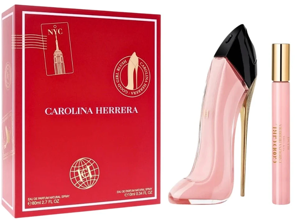 Rinkinys Carolina Herrera: „Good Girl Blush“ kvepalai moterims, 80 ml + „Good Girl Blush“ kvepalai moterims, 10 ml