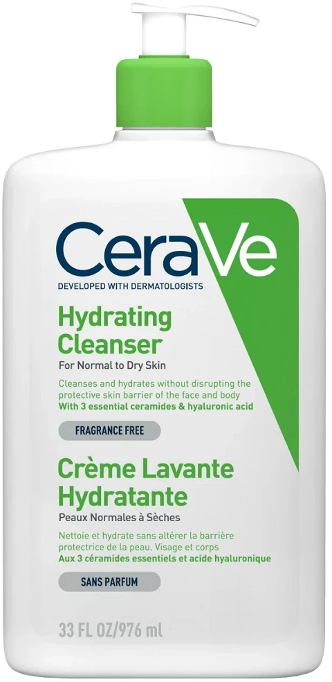 Drėkinamasis veido ir kūno prausiklis normaliai ir sausai odai Cerave Hydrating Cleanser, 1000 ml