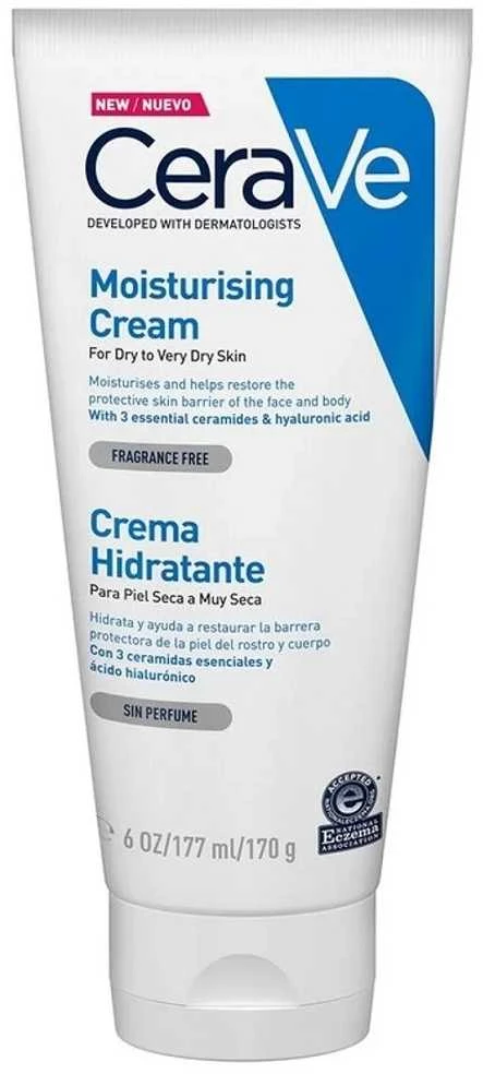 Drėkinamasis veido ir kūno kremas sausai ir labai sausai odai Cerave Moisturising Cream, 177 ml