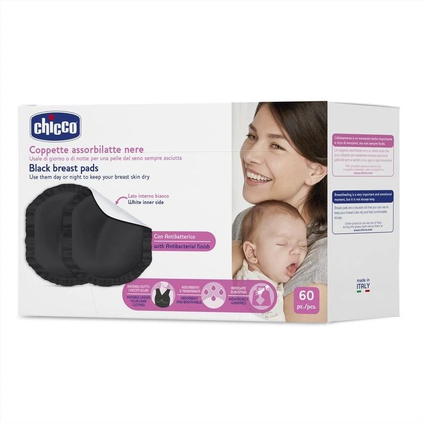 CHICCO 00061773900000 Krūtų įklotai 60 vnt juodi