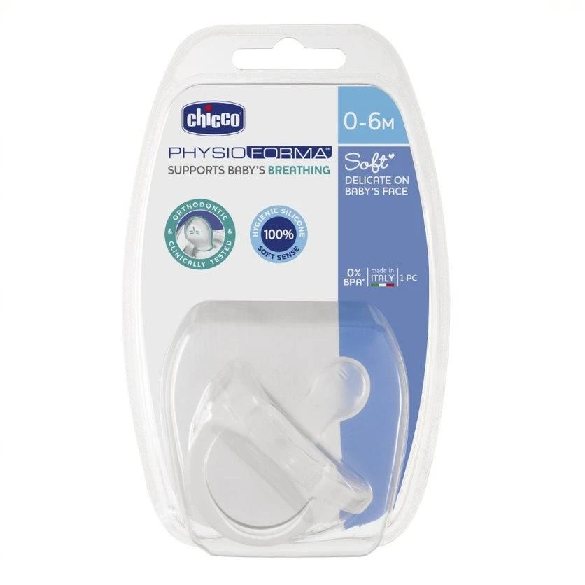 Chicco CHI Silikoninis čiulptukas PHYSIO SOFT, 0-6 mėn.+
