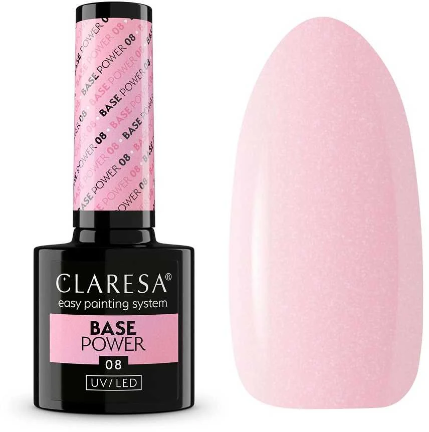 Activeshop Hibridinė gelinio lakavimo bazė Claresa Power Base, 08 rožinis, 5 g