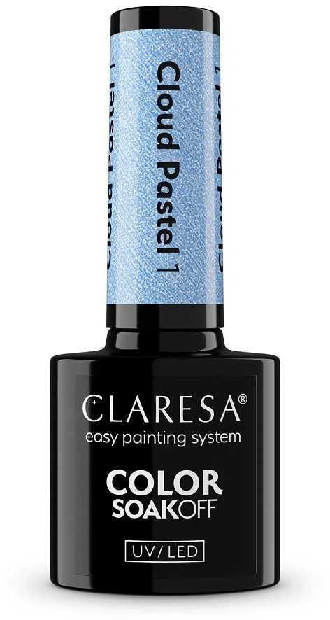 Claresa Spalvotas, išsisklaidantis UV/LED debesies hibridinis lakas „Soak Off Cloud Pastel“, 1,5 g