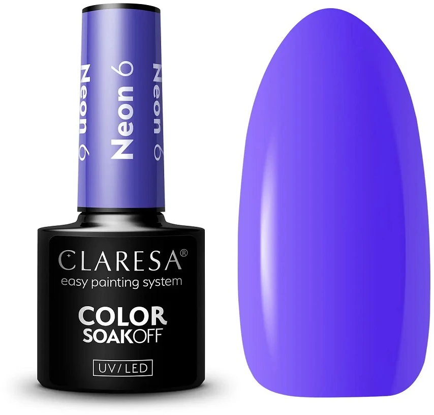 Activeshop Ilgalaikis hibridinis nagų lakas Claresa Neon 6, 5 g.