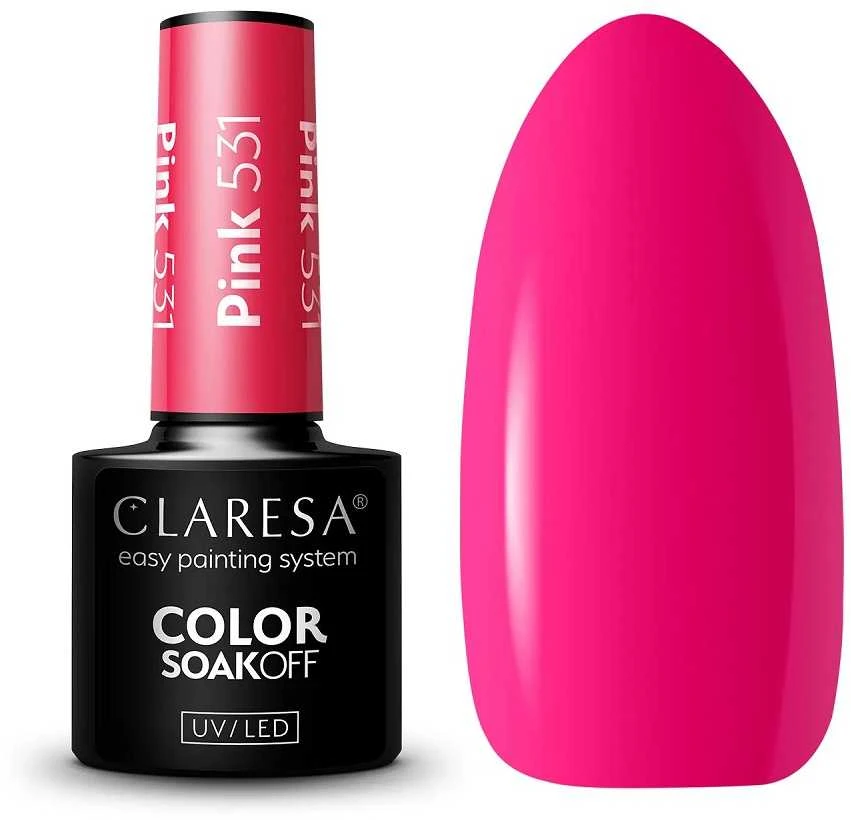 Activeshop Rožinė Ilgalaikis hibridinis nagų lakas Claresa, Rožinė 531, 5 g