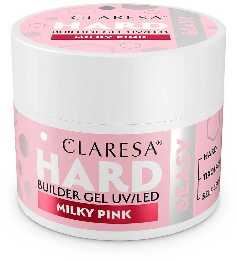 Activeshop Claresa Claresa Hard&Easy Nail Builder gelis 12g Milky Rožinė (5)