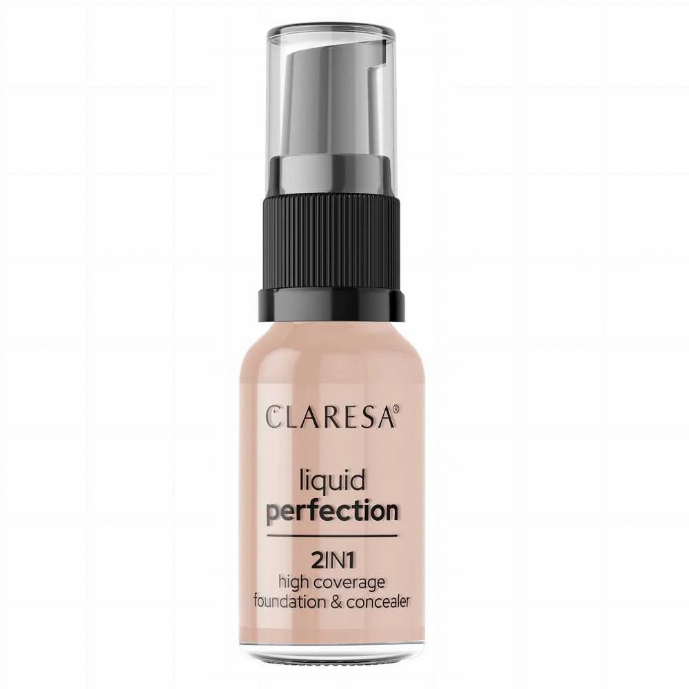 Claresa Liquid Perfection 2in1 High Coverage Foundation & Maskuoklis 104 Nude, 18 g