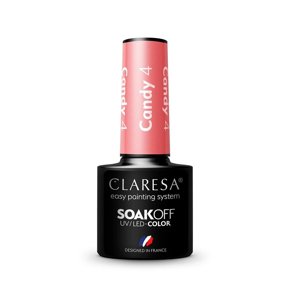 Claresa Soak Off UV/LED ilgalaikis hibridinis nagų lakas 5g., Spalva: Candy 4 rožinė