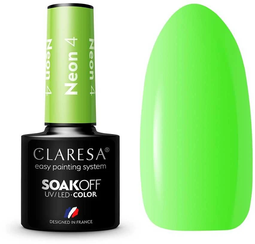 Activeshop Claresa Soak Off UV/LED ilgalaikis hibridinis nagų lakas 5g., Spalva: Neon 4
