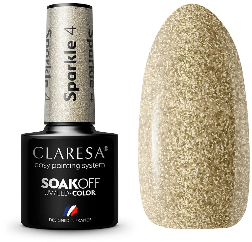 Activeshop Ilgalaikis hibridinis nagų lakas Claresa Sparkle 4, 5 g