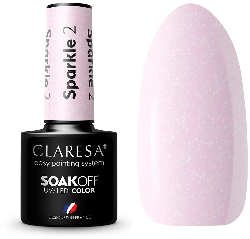 Activeshop Ilgalaikis hibridinis nagų lakas Claresa Sparkle 2, 5 g
