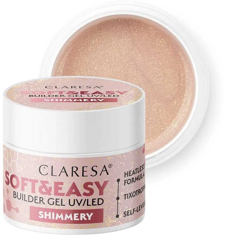 CLARESA Soft&Easy Builder Shimmery nagų formavimo gelis 12 g