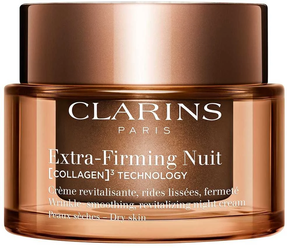 Clarins Extra Firming Night Kreminis atkuriamasis naktinis veido kremas sausai odai, 50 ml