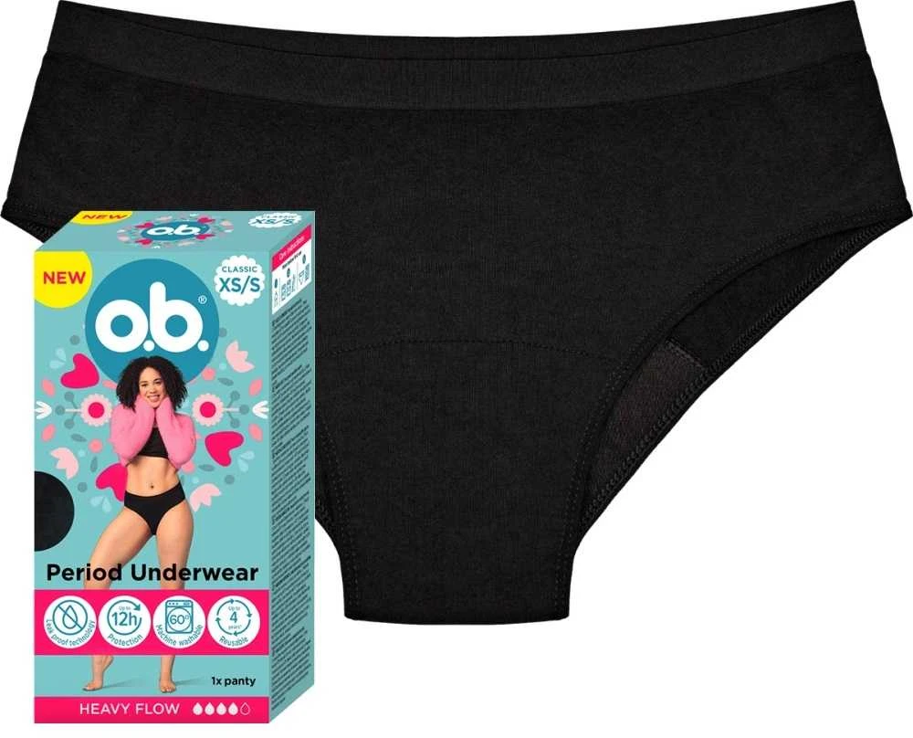 Johnson O.B. menstruacinės kelnaitės XS,S, 1 vnt