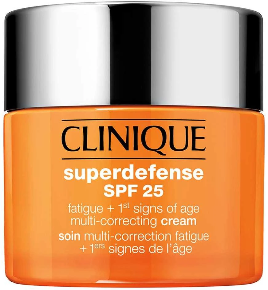 Clinique Superdefense Broad Spectrum SPF 25 Fatigue + First Signs Of Age Multi-correcting Kreminis jauninamasis veido kremas riebiai ir mišriai odai, 50 ml