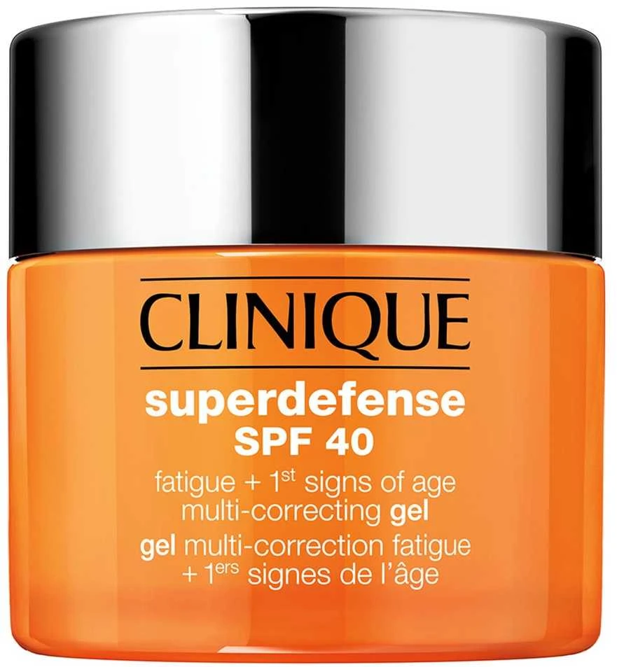 Clinique Superdefense Broad Spectrum SPF 40 Fatigue + First Signs Of Age Multi-correcting Gel jauninamasis veido kremas-gelis, 50 ml