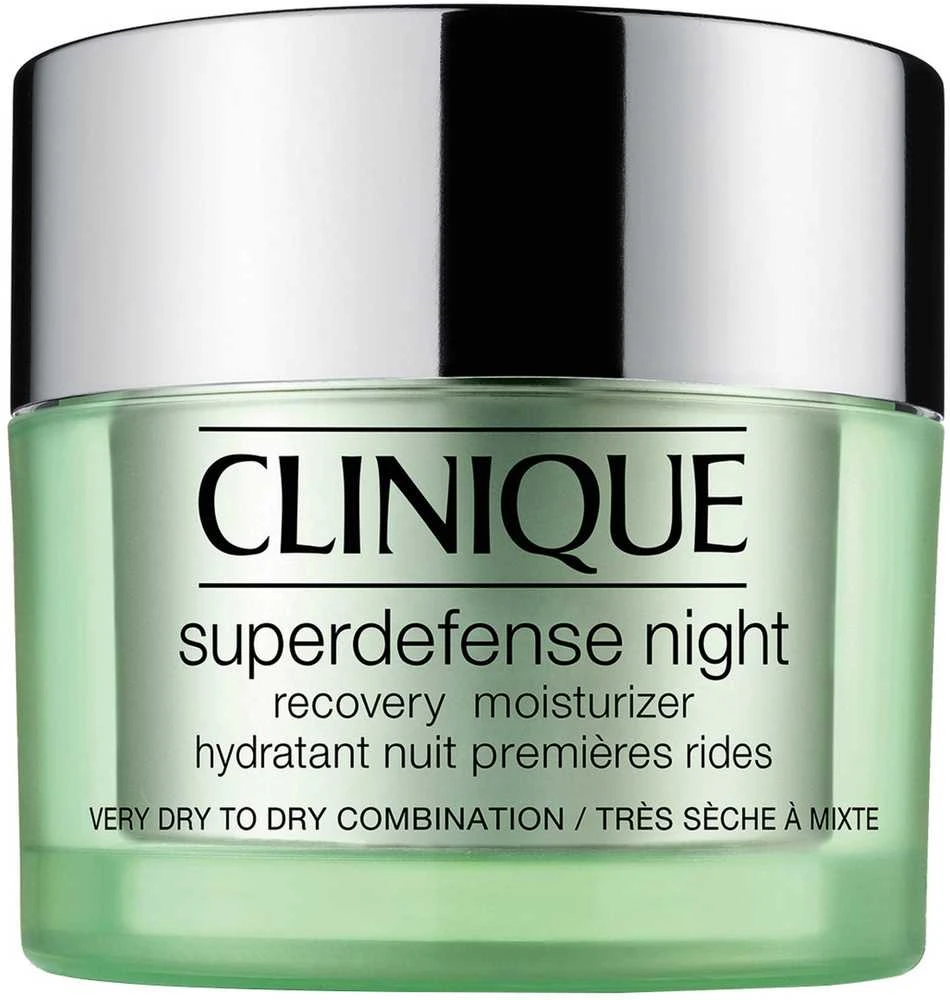 Clinique Superdefense Night Recovery Moisturizer atstatantis naktinis veido kremas sausai / mišriai odai, 50 ml