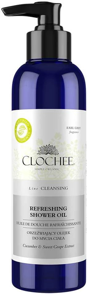 „Clochee“ gaivinantis dušo aliejus su agurkų ir saldžiųjų vynuogių ekstraktu, 250 ml