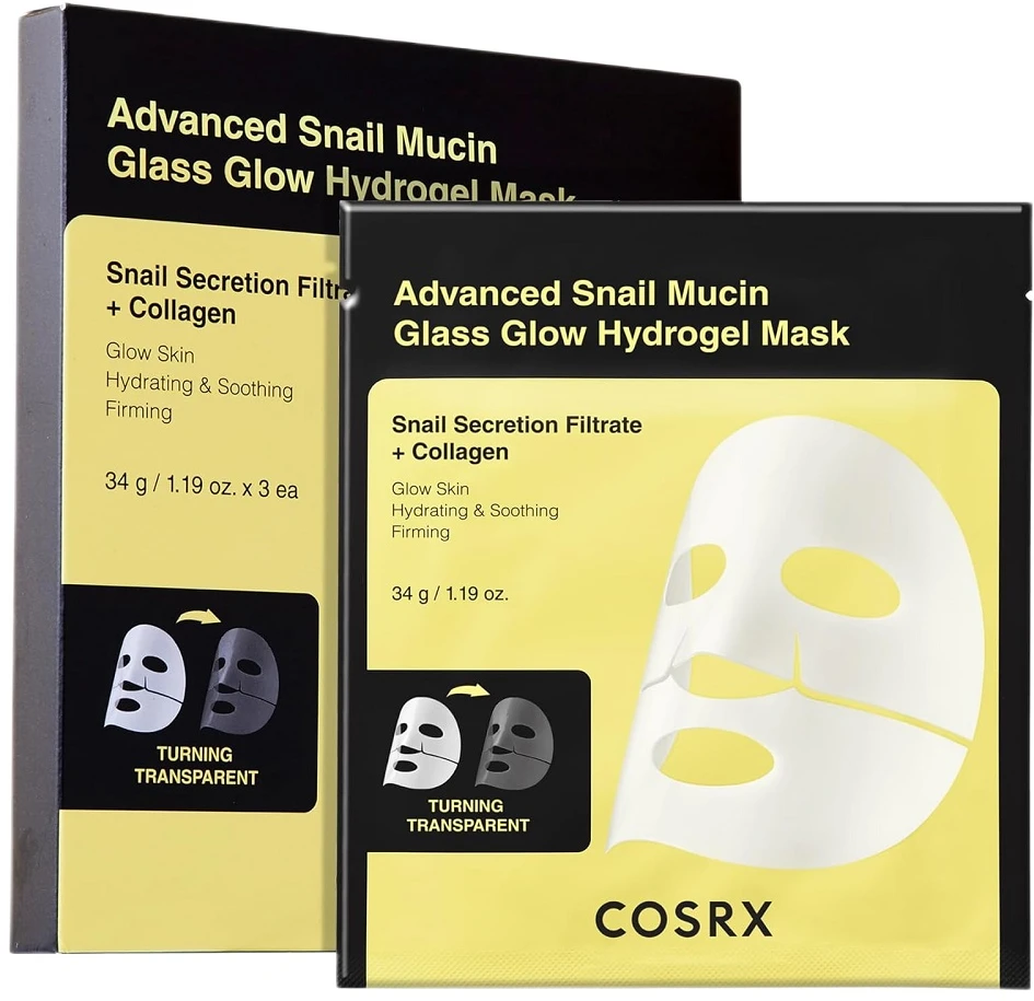 „Biodance Cosrx Advanced Snail Mucin Glass Glow“ hidrogelio kaukė, 34 g