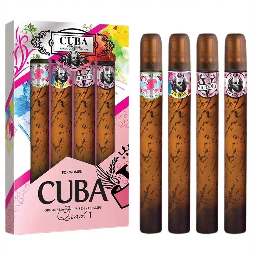 Cuba Quad I EDT rinkinys moterims (EDT Heartbreaker 35 ml + EDT La Vida 35 ml + EDT Victory 35 ml + EDT VIP 35 ml)