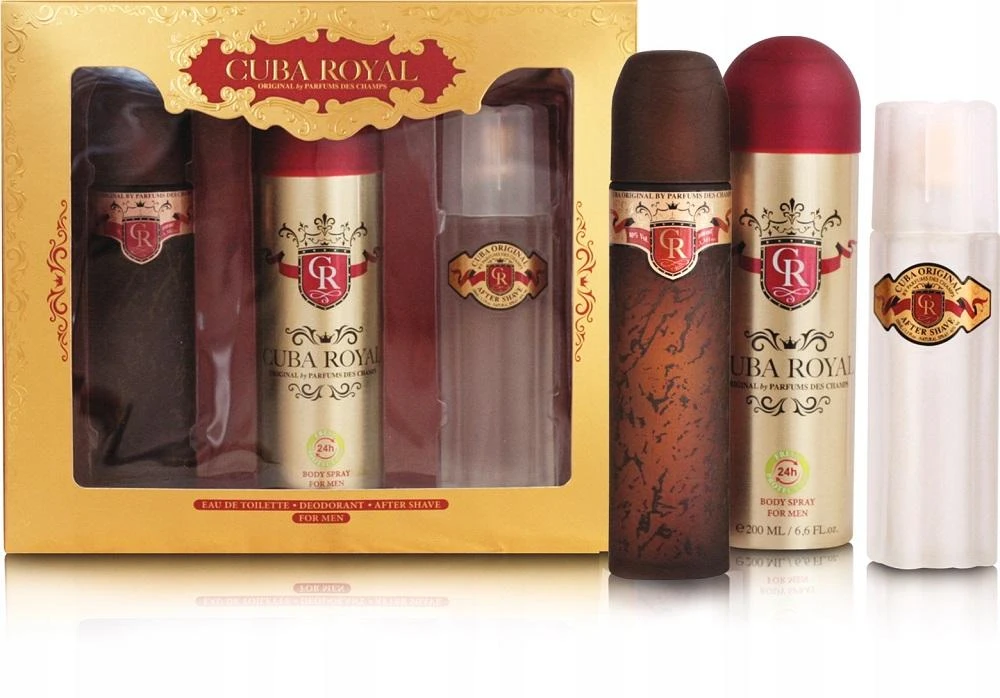 Cuba Royal rinkinys vyrams (EDT, 100 ml + dezodorantas, 200 ml + losjonas po skutimosi, 100 ml)