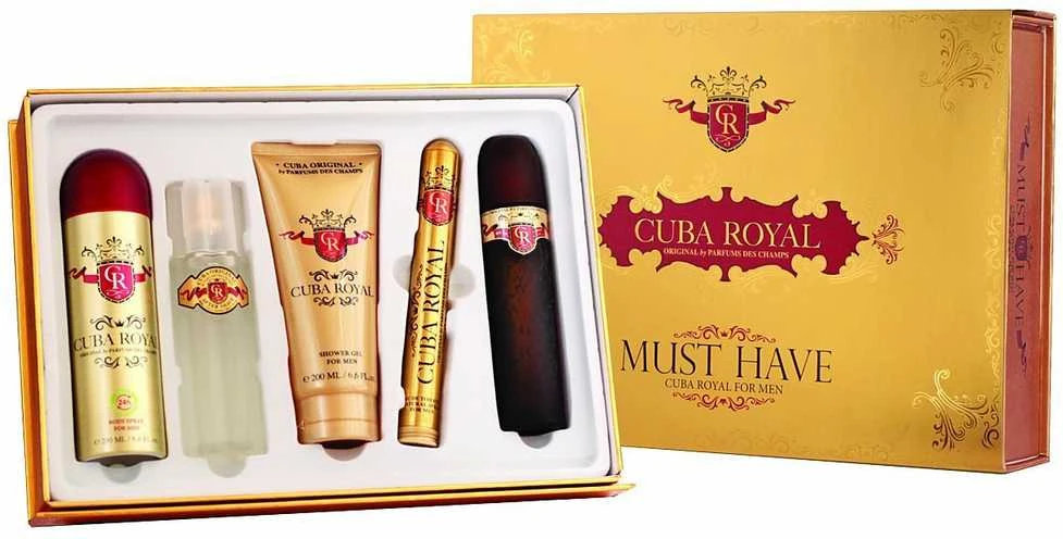 Cuba Royal rinkinys vyrams (EDT, 100 ml + losjonas po skutimosi, 100 ml + dušo želė, 200 ml + dezodorantas, 200 ml + EDT, 35 ml)