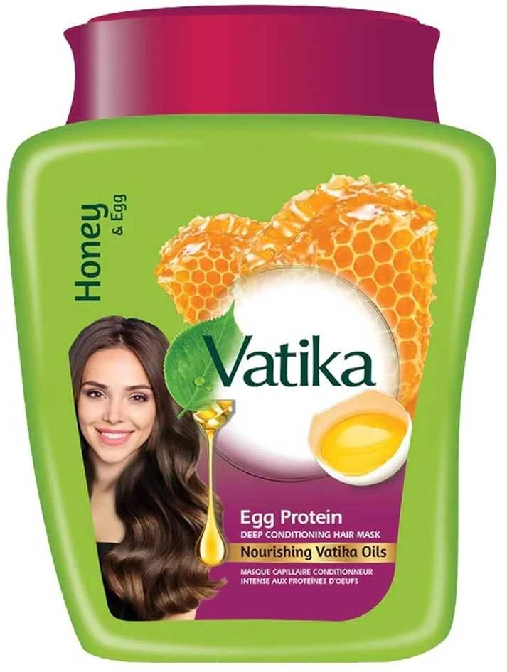 Kiaušinių baltymų ir karšto aliejaus plaukų kaukė Multivitamin, Dabur Vatika, 500g