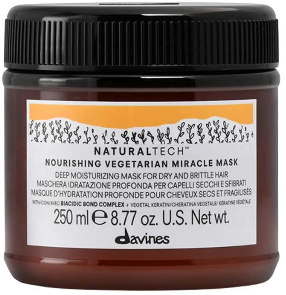 Davines NATURALTECH maitininantis Vegetarian Miracle Mask maitinanti kaukė su keratinu, 250 ml
