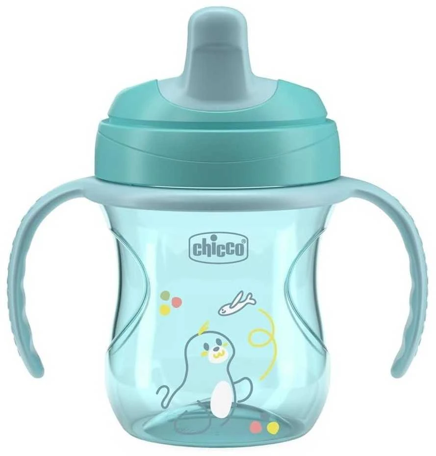 Chicco Puodelis su twardym ustnikiem 200ml turkio 6m+